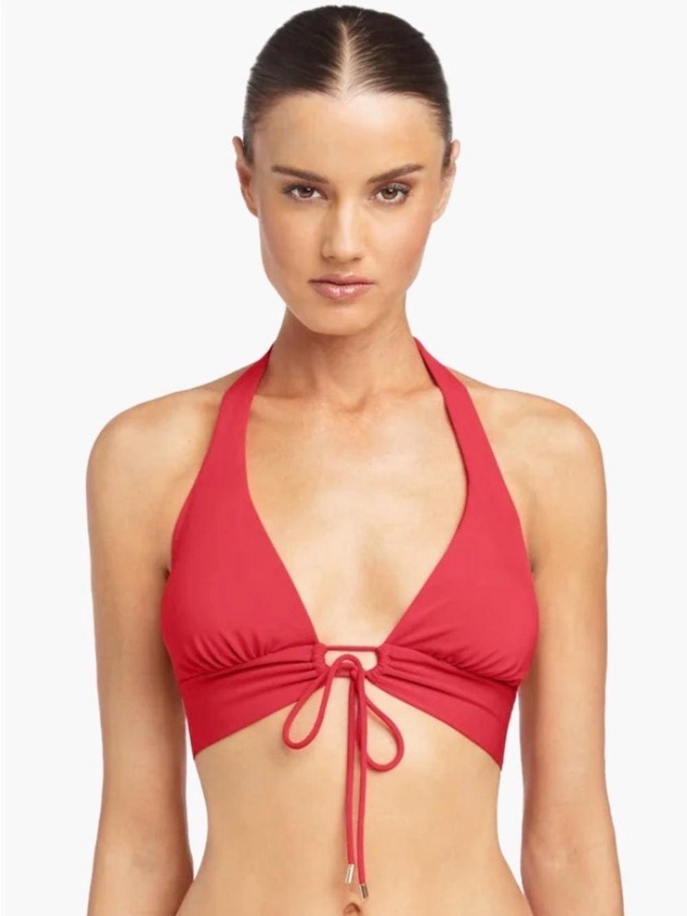 Robin Piccone Red Aubrey Halter Bikini Top